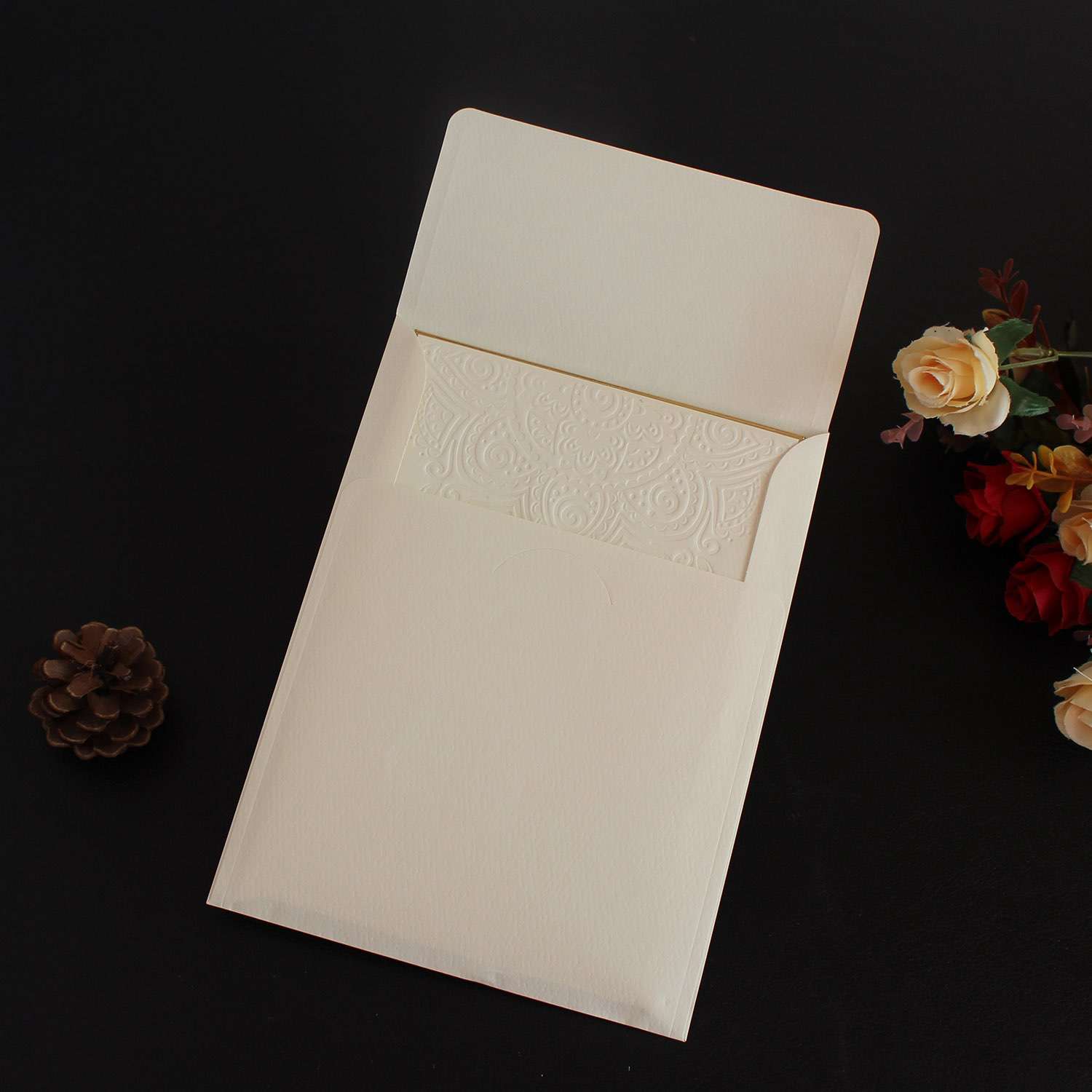 Insert Card Embossing Card with Golden Edge Slap-up Greeting Card 